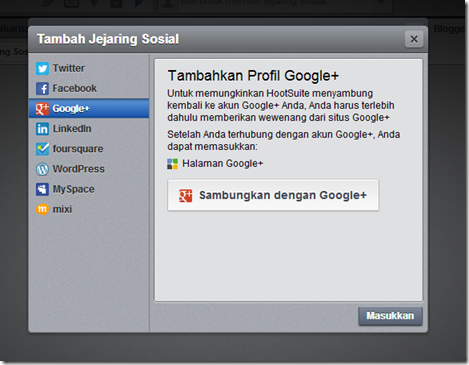 beberapa jejaring media sosial di HootSuite