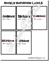 weekly wardrobe labels weekly wardrobe labels