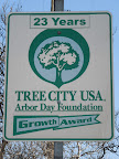 Tree City USA. This sign is located on Foothill Boulevard, just east of Lowell Avenue.