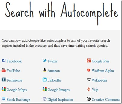 Search with Autocomplete
