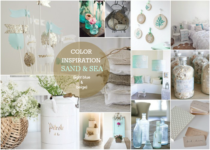 COLOR INSPIRATION: Sand & Sea {light blue & beige} curated by carolynshomework.com  