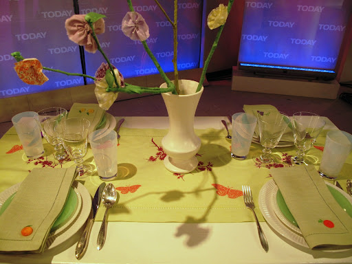 The transfers on the table runner are so lovely.
