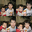 Eidan and Kai sharing an ice cream in the Megaweb cafe Eidan and Kai sharing an ice cream in the Megaweb cafe