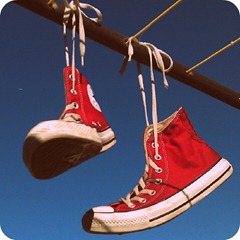 had to wash my converse after Ms M. spilt a strawberry milkshake on them