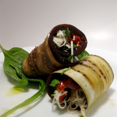 Olive-Artichoke Eggplant Rolls