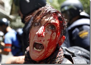 manifestação em madrid