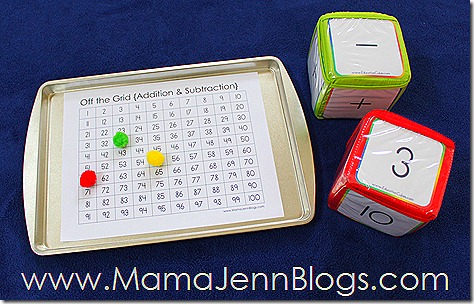 Off the Grid: Printable Addition & Subtraction Math Game