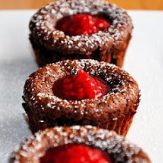 Molten Chocolate Cakes With Sugar-Coated Raspberries