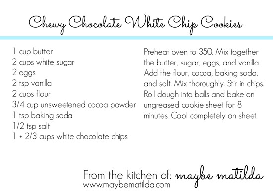 Chewy Chocolate White Chip Cookies Recipe