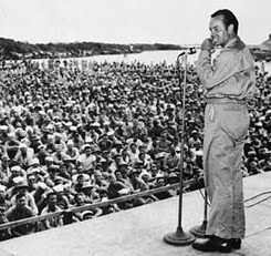 c0 Bob Hope at a USO show in 1944