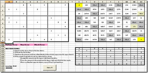 Solve Sudoku with Excel 3