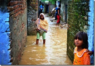 Pakistan drainage system at slums