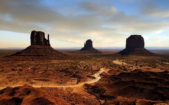 Arizona Desert Sunset Mountains Wallpaper HD 1024x640