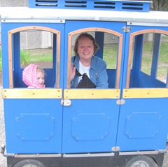 Buttonwood park 7.25.2013 Bellz and me riding the train2