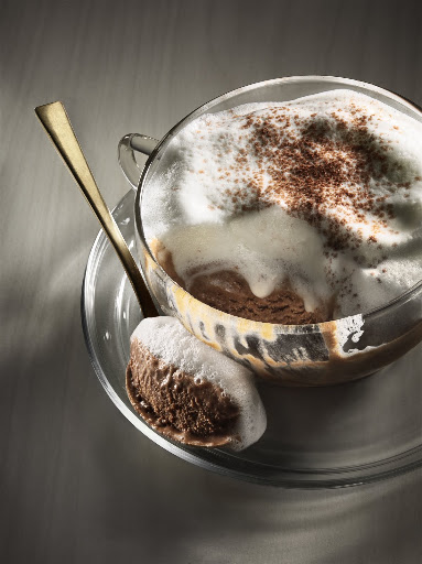Mocha semifreddo with hot milk foam. (Martha Stewart Living)