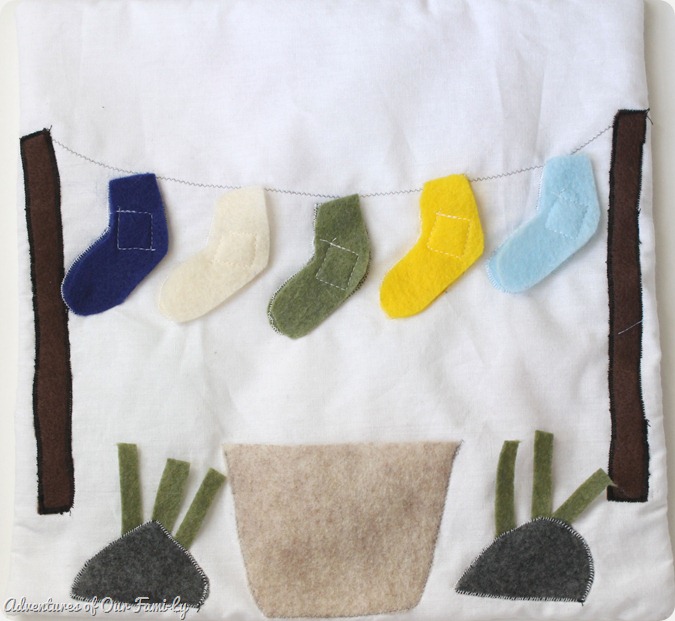 Quiet book sock matching kids activity