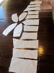 Each piece of the bodice, before being layered with an overlay of vintage lace.