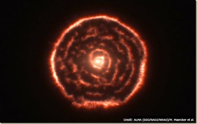 Curious spiral spotted by ALMA around red giant star R Sculptoris