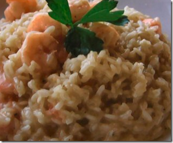 Risotto con gamberetti e rucola 