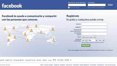 Resultado de imagen para facebook inicio