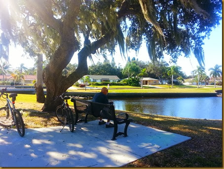 park rest stop on bikes