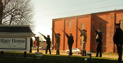 The 21-gun salute at Blair House in Washington, Iowa