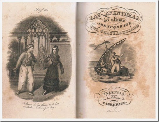 Portada novela editada por Cabrerizo. Ca. 1839