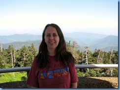 0330 Tennessee-North Carolina border - Smoky Mountain National Park - Clingmans Dome Rd - Observation Tower on top Clingmans Dome - Karen