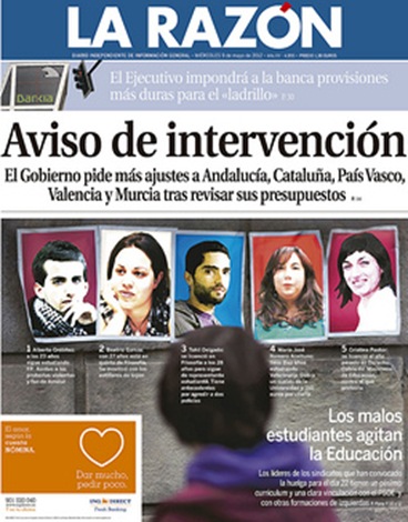 15-M portada de La Razón 15-M portada de La Razón