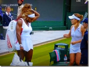 Serena and Cornet after the match Serena and Cornet after the match