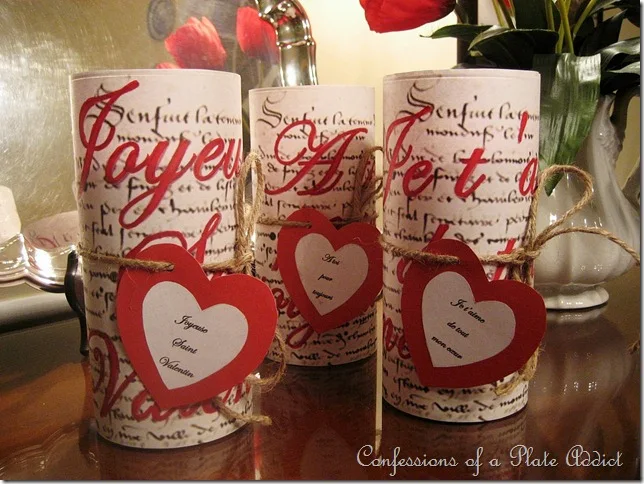 CONFESSIONS OF A PLATE ADDICT French Script Valentine Candles with Free Graphics