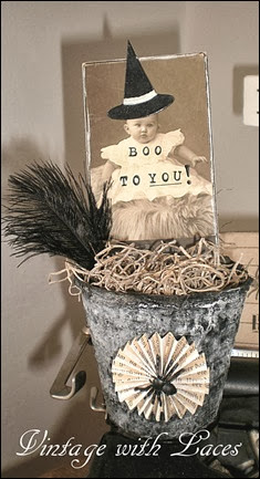 Altered Cabinet Card Little Witch Altered Cabinet Card Little Witch