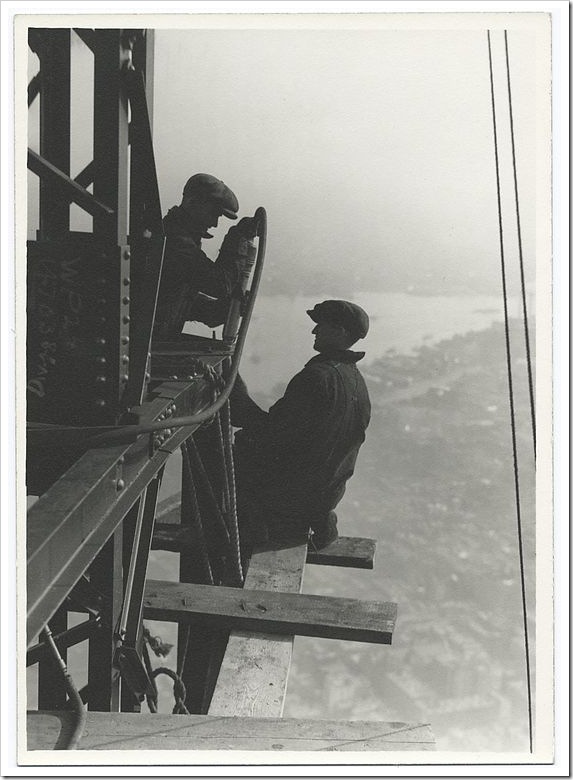 Two-workers-riveting-a-corner-beam-1931 Two-workers-riveting-a-corner-beam-1931