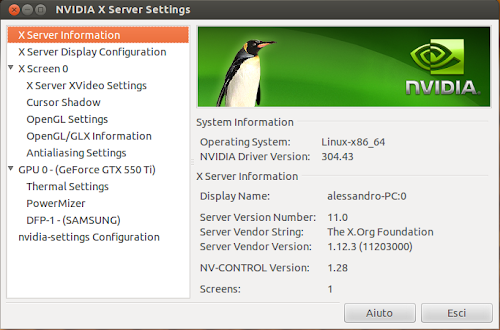  nVidia 304.43 su Ubuntu