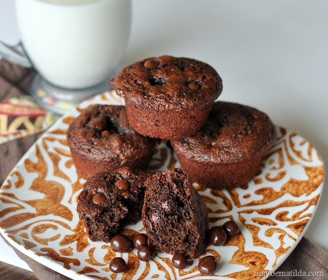 Chocolate Covered Blueberry Muffins