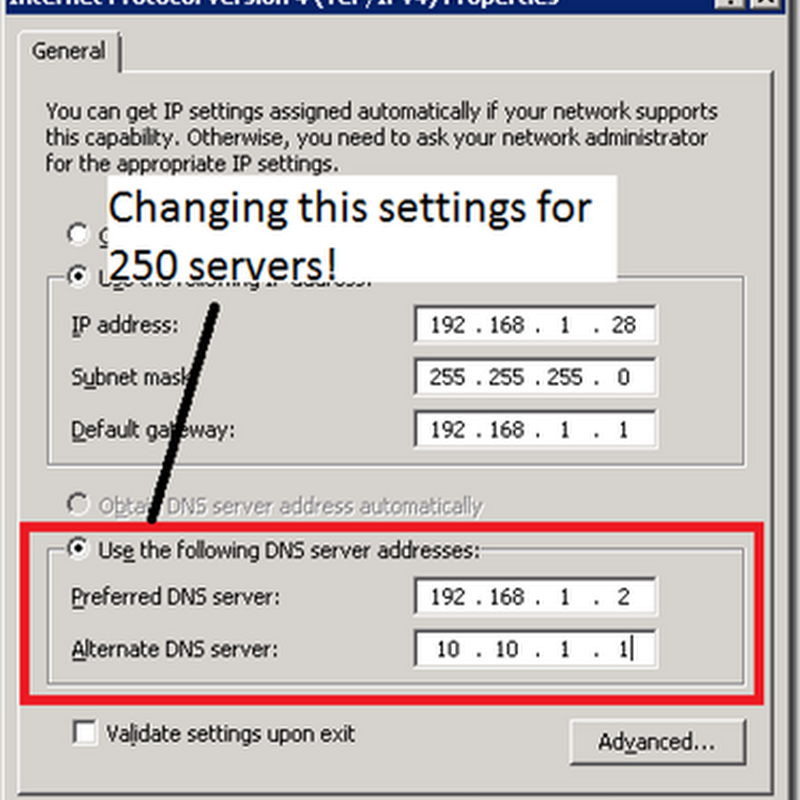 Information Technologies: Changing Network Adapter DNS Server IP Address  Remotely