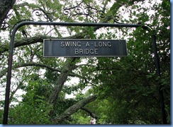 8619 Lookout Mountain, Georgia - Rock City, Rock City Gardens Enchanted Trail - Swing-A-Long Bridge sign