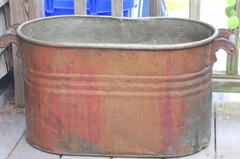 oval copper canning kettle