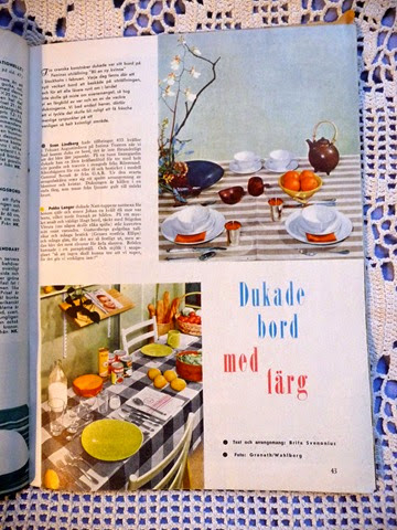 Tio herrar dukar bord med färg, Femina  nr 22, 1956
