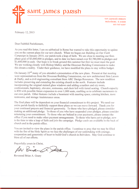 Fr. Geary's letter of 2-12-2013