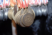 The stack of medals we were awarded