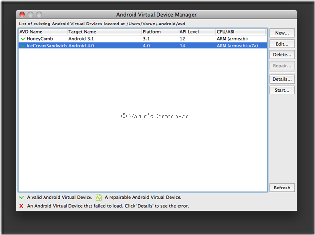 Android 4.0 SDK - Emulator with Ice Cream Sandwich virtual device