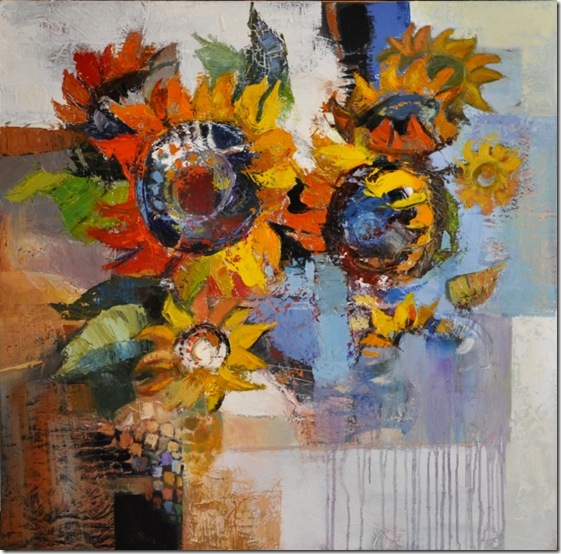 Composition with sunflowers 2-Iosif Derecichei-Enkaustikos Composition with sunflowers 2-Iosif Derecichei-Enkaustikos