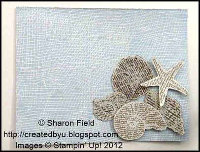 loving the new by the sea shell images when embossed on crumb cake card stock