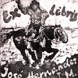Ex-libris de Jose Hernandez i.m. 1996; C3 C5/eau-forte, aquatinte; 107 x 115 mm