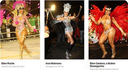 Beldades desfilam seminuas no Carnaval de São Paulo