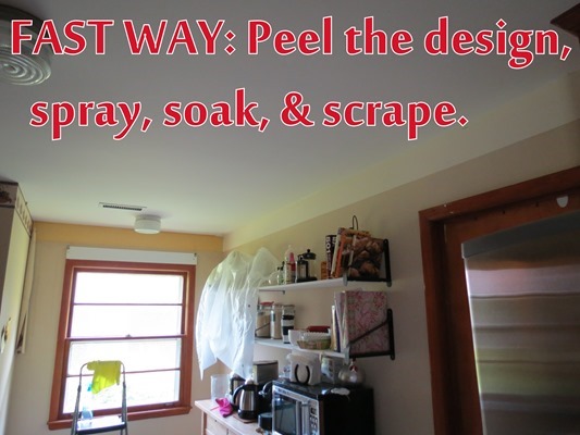 FAST WAY: Peel the design,<br />  spray, soak, & scrape.