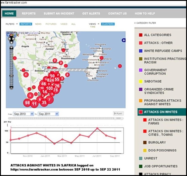 ATTACKS AGAINST WHITES SA SEPT2010 TO SEPT 22 2011 ATTACKS AGAINST WHITES SA SEPT2010 TO SEPT 22 2011