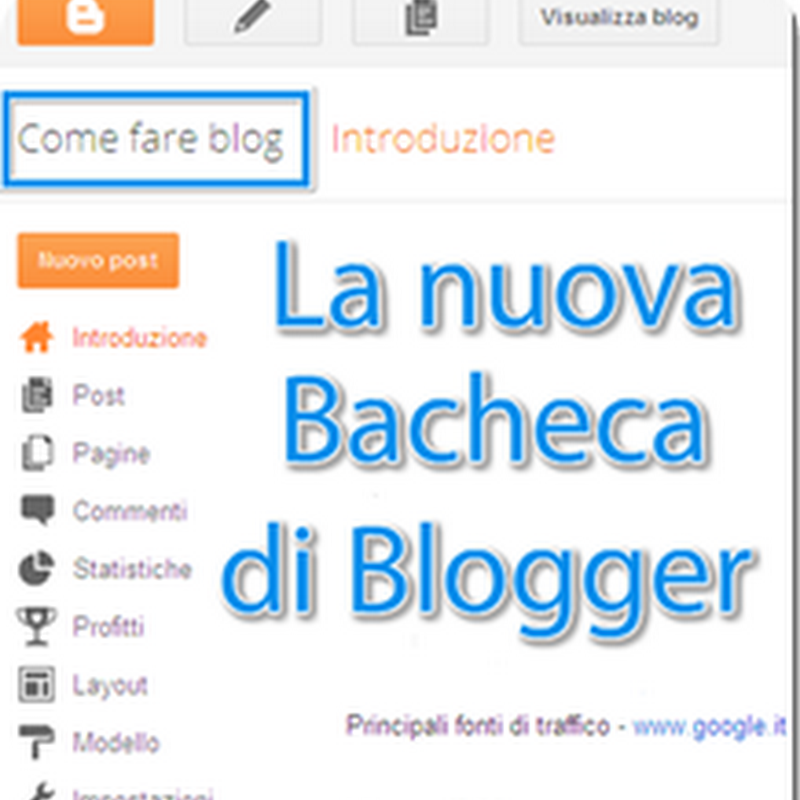 La bacheca in Blogger è un'interfaccia utente in cui le informazioni vengono organizzate e presentate in modo da semplificarne la lettura.