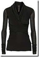 Rick Owens Lilies Black Wrap Jersey Top Rick Owens Lilies Black Wrap Jersey Top